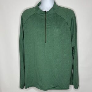 REI Men's Green XX Large Mock neck 1/4 zip Shirt